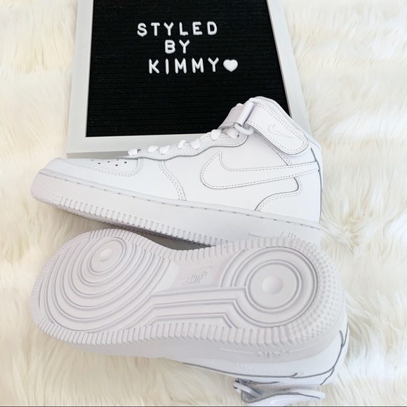 NIKE Air Force 1 Mid Sneakers Shoes White - Picture 6 of 8